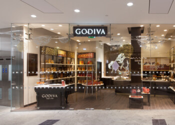 Exterior of Godiva store Canary Wharf exterior of godiva store in canary wharf