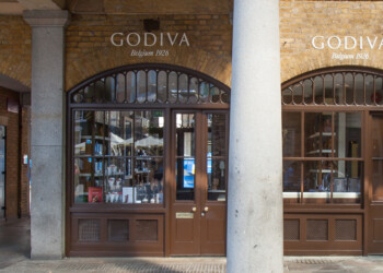 Exterior of Godiva store Covent Garden godiva store exterior in covent garden