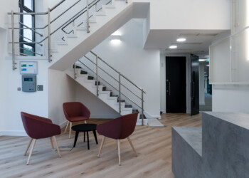 Staircase at Integration House modern staircase at Integration House