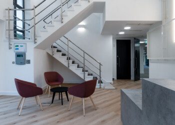 Staircase at Integration House modern staircase at Integration House