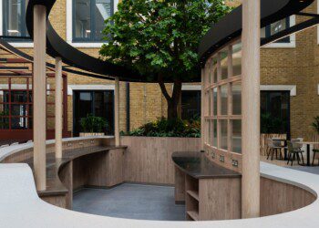 Curved bespoke bar area at One Arlington Square Curved bespoke bar area at One Arlington Square