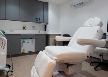 Treatment room at Define Clinic treatment room with white treatment chair