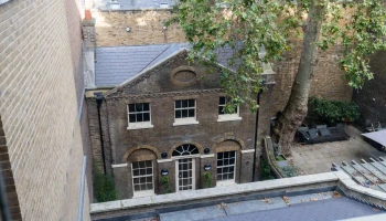 Exterior rear view at 21 Bedford Square Exterior view of rear of Georgian townhouse