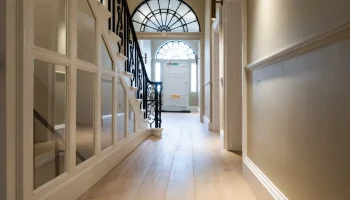 Entrance hall at 21 Bedford Square Grand georgian entrance hall