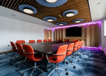 Boardroom layout at Olympia Henley Suite modern boardroom