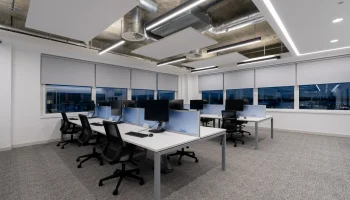 Open plan desks in SCC office on 3rd floor Arlington Square Open plan desk area in SCC office on 3rd floor Arlington Square