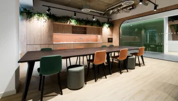 Break out seating area and kitchen in CL office on 3rd floor Arlington Square Break out seating area and kitchen in CL office on 3rd floor Arlington Square