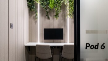 Work pod at Acturis office Hatton Garden Work pod at Acturis office fit out in Hatton Garden