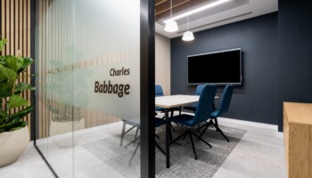 Meeting room at Acturis office Hatton Garden Meeting room at Acturis office fit out in Hatton Garden